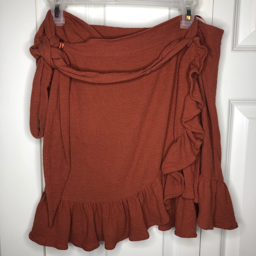 ZARA TEXTURED WRAP SKIRT